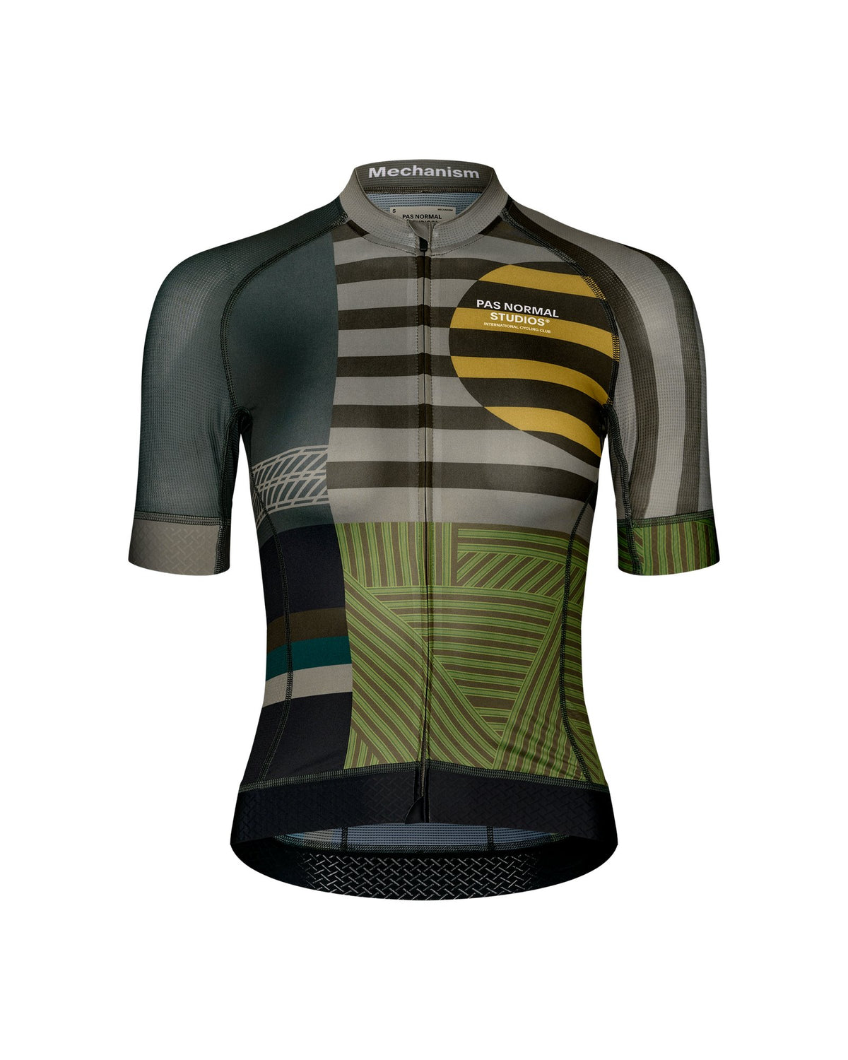 Maillot Corto Mujer Pas Normal Studios Mechanism en AOP International Earth, bodegón frontal #Color_AOP International Earth