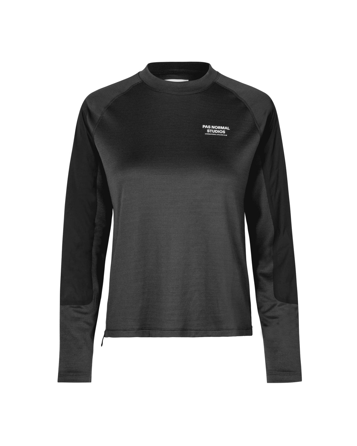 Camiseta técnica larga de mujer Pas Normal Studios Escapism en Black, vista frontal #Color_Black
