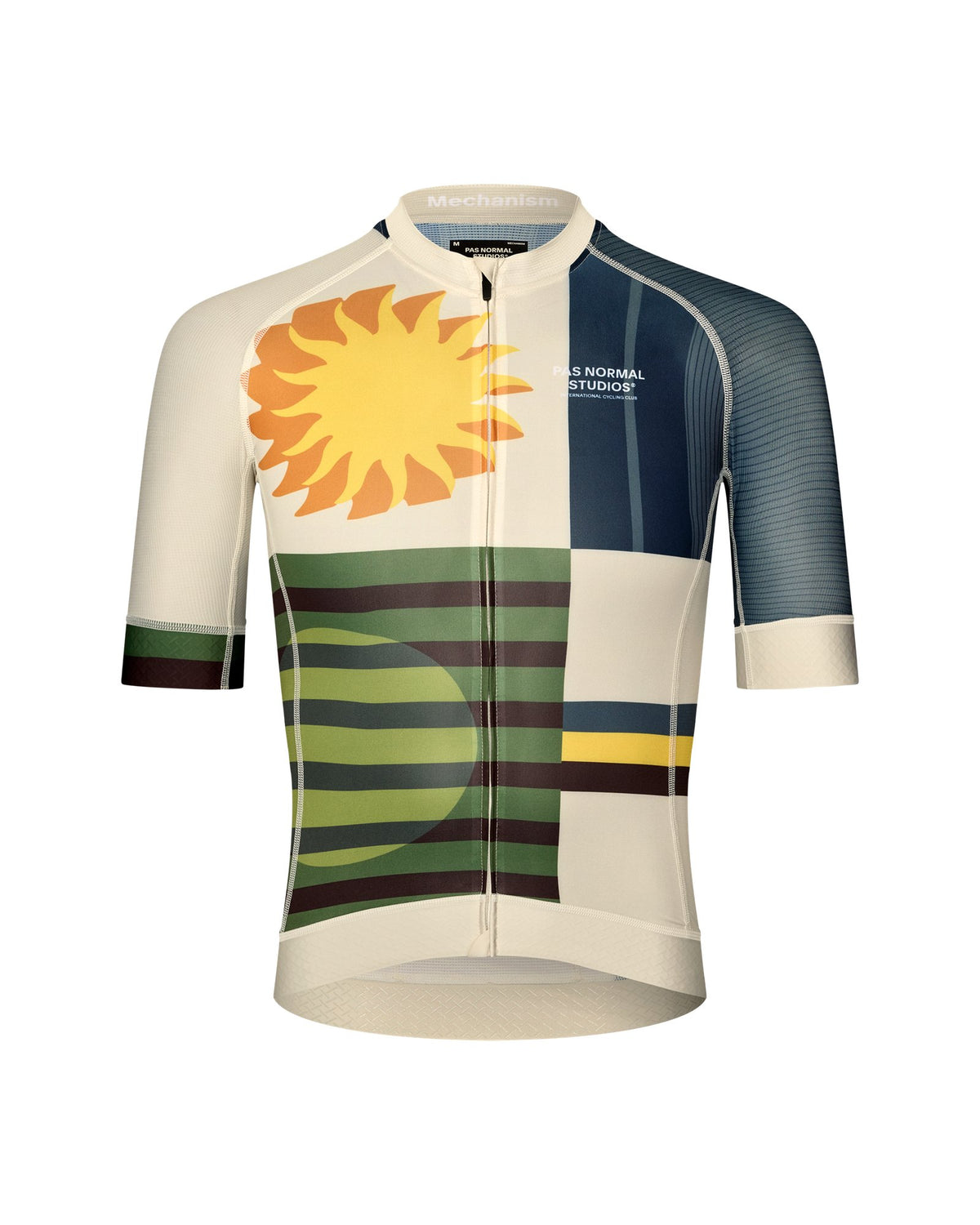 Maillot Corto Pas Normal Studios Mechanism en AOP International Sand, producto plano sobre fondo #Color_AOP International Sand