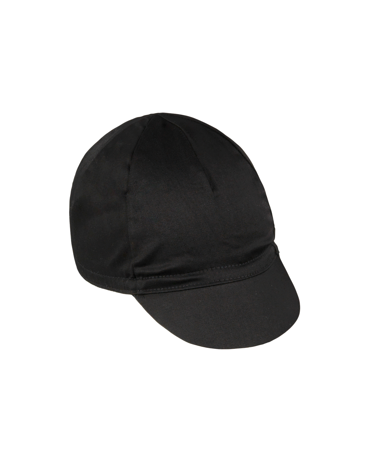 Black Logo cycling cap, three-quarter view with contrast stitching #Color_Black