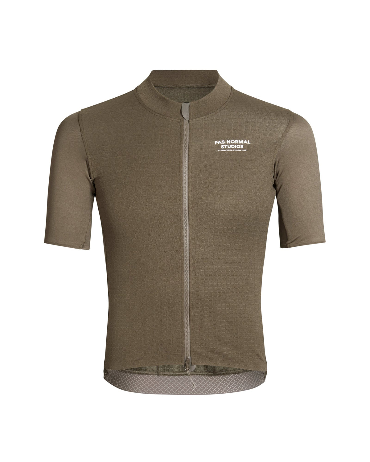 Maillot Corto Pas Normal Studios Escapism Wool en Dark Stone, producto plano sobre fondo #Color_Dark Stone