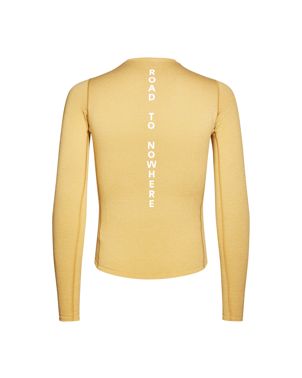 Camel Thermal long sleeve base layer, rear view with white Road To Nowhere text #Color_Camel
