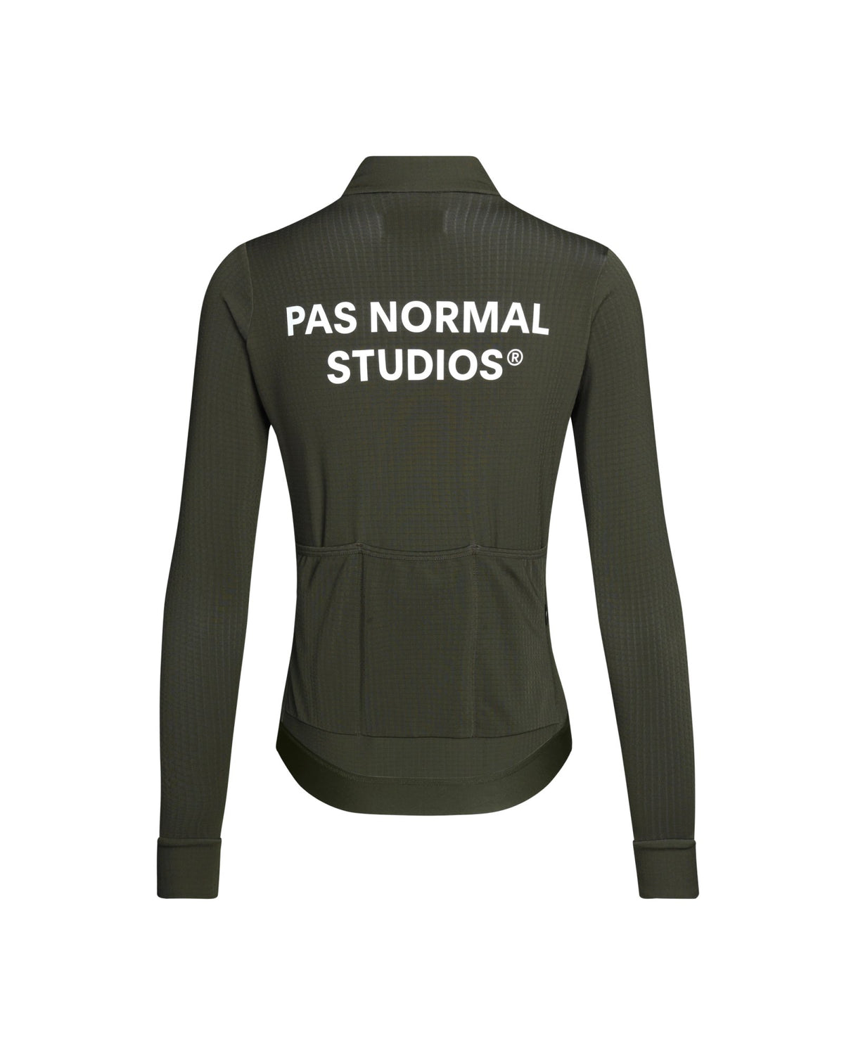 Maillot largo mujer Pas Normal Studios Essential en Olive, bodegón trasero #Color_Olive