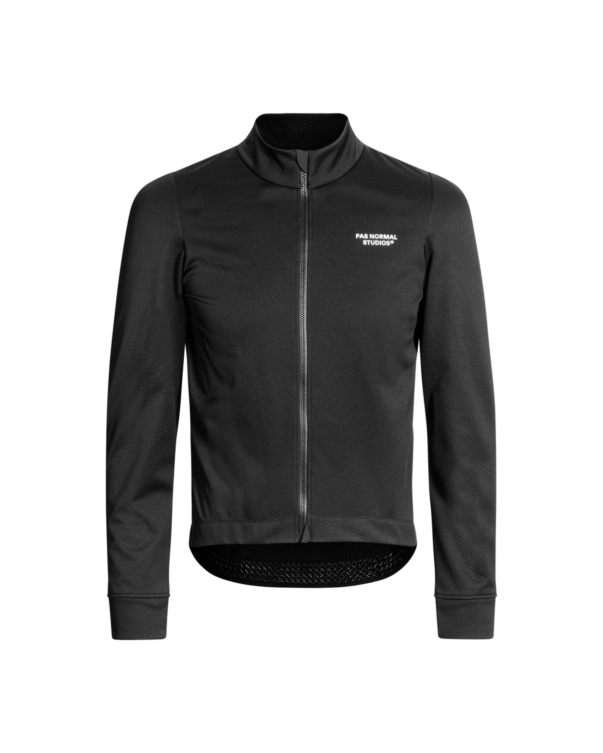 Maillot Largo Pas Normal Studios Essential Thermal en Black, producto plano sobre fondo #Color_Black