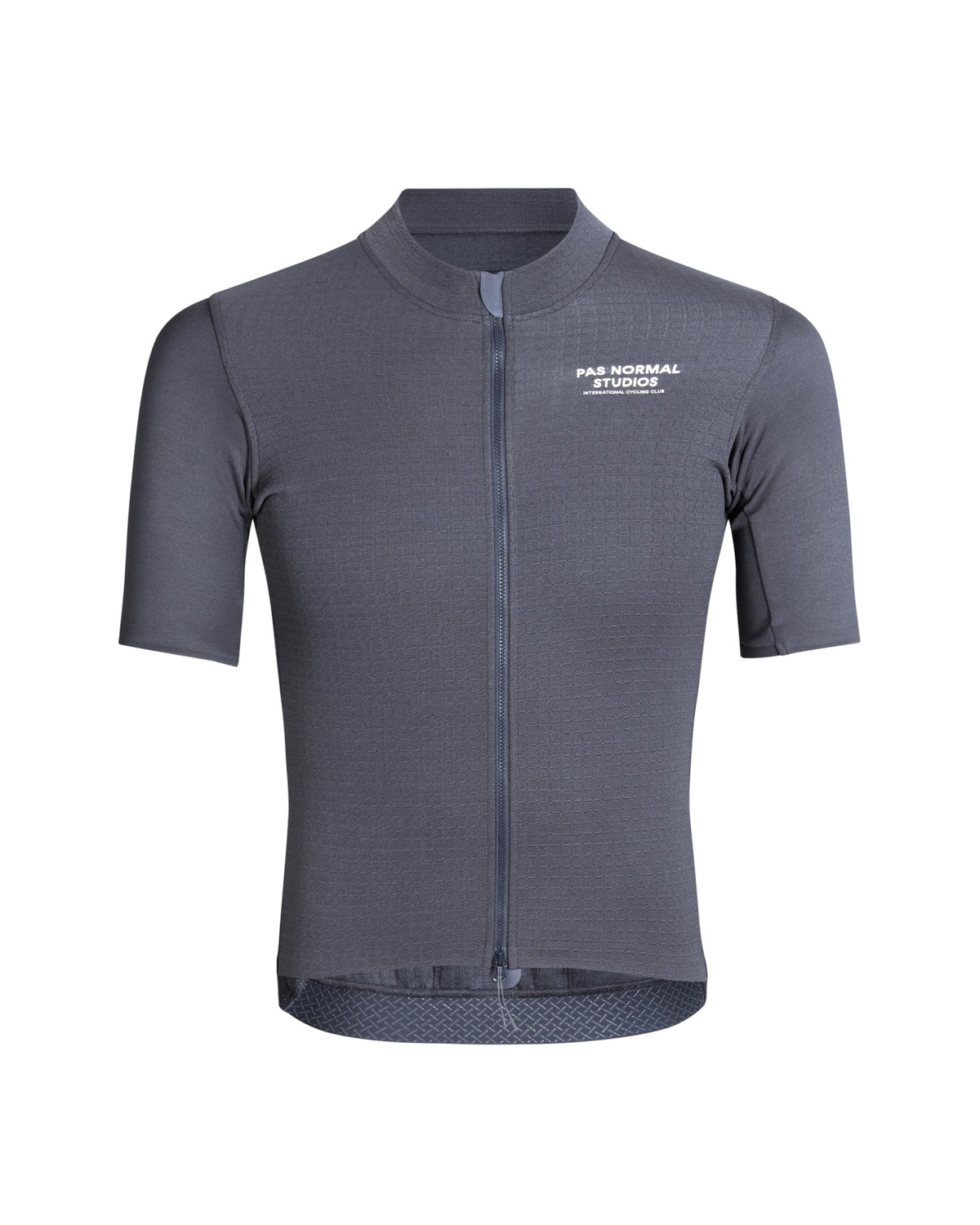 Maillot Corto Pas Normal Studios Escapism Wool en Steel, producto plano sobre fondo #Color_Steel