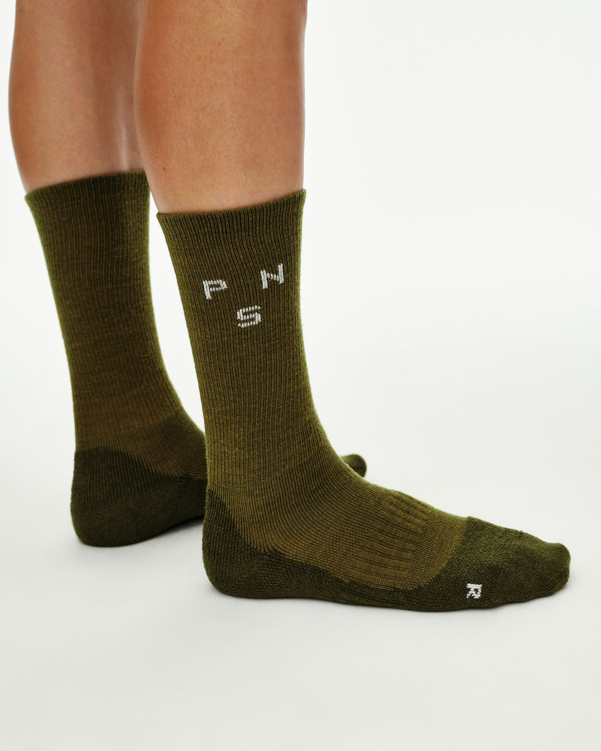 Deep Winter Wool Socks Khaki Green detalle lateral #Color_Khaki Green