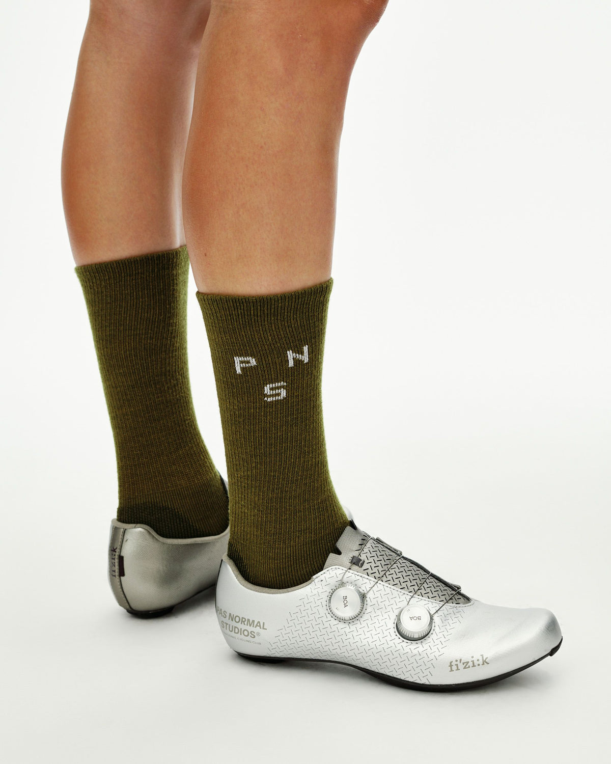 Deep Winter Wool Socks Khaki Green vista lateral #Color_Khaki Green