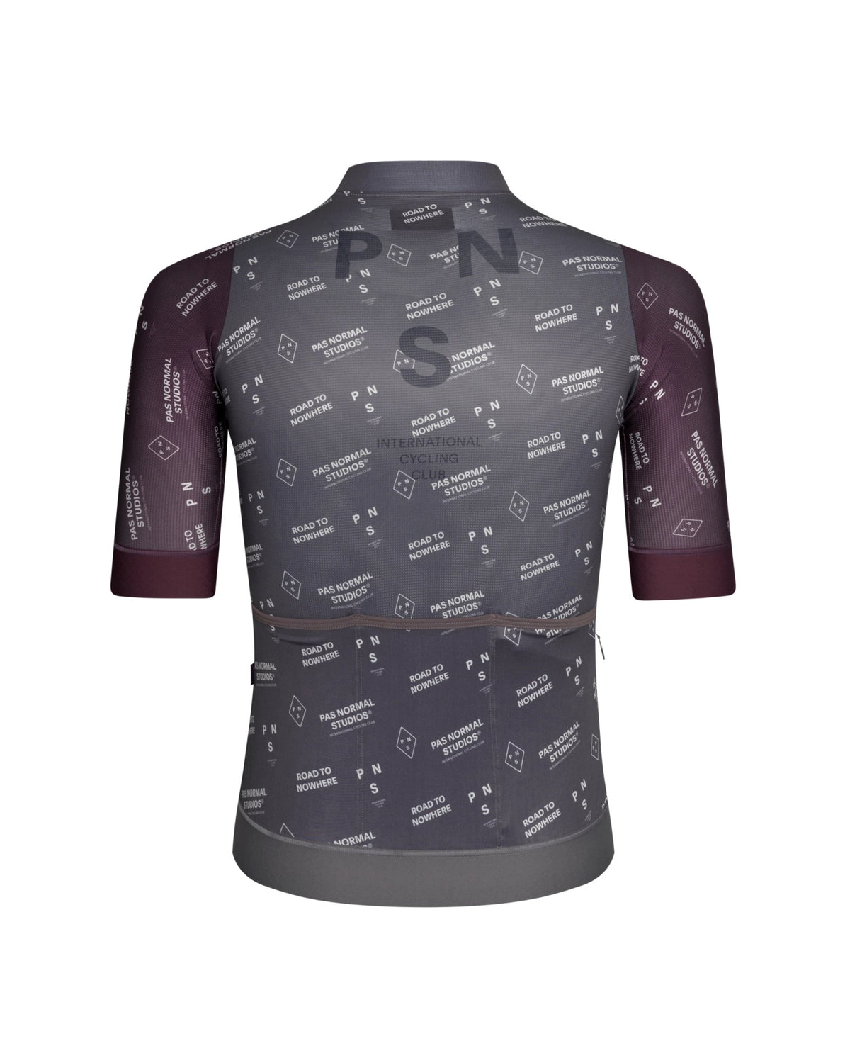 Maillot Corto Pas Normal Studios Mechanism en Grey Contrast, producto plano por detrás #Color_Grey Contrast