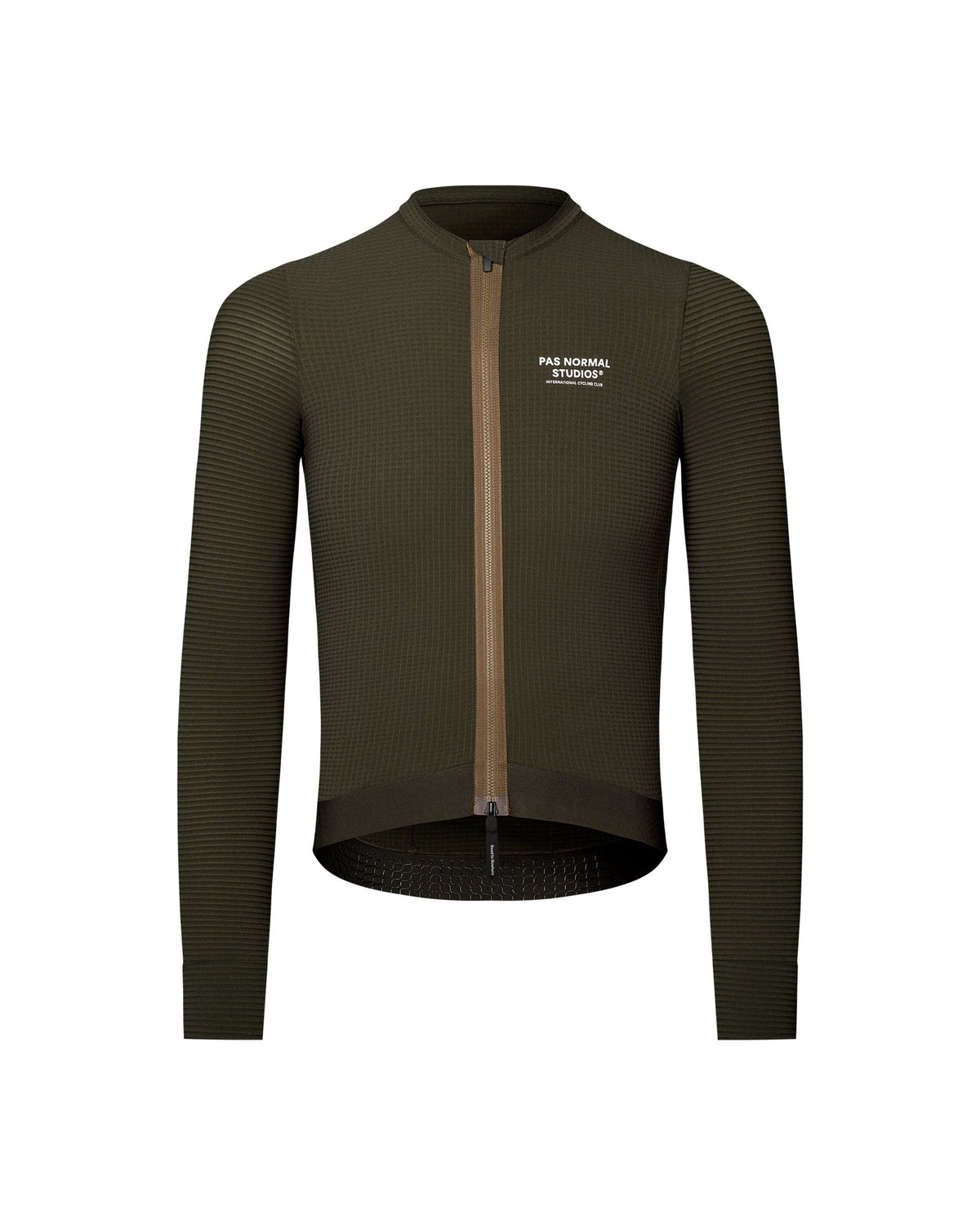 Maillot Largo Pas Normal Studios Escapism en Dark Olive, producto plano sobre fondo #Color_Dark Olive