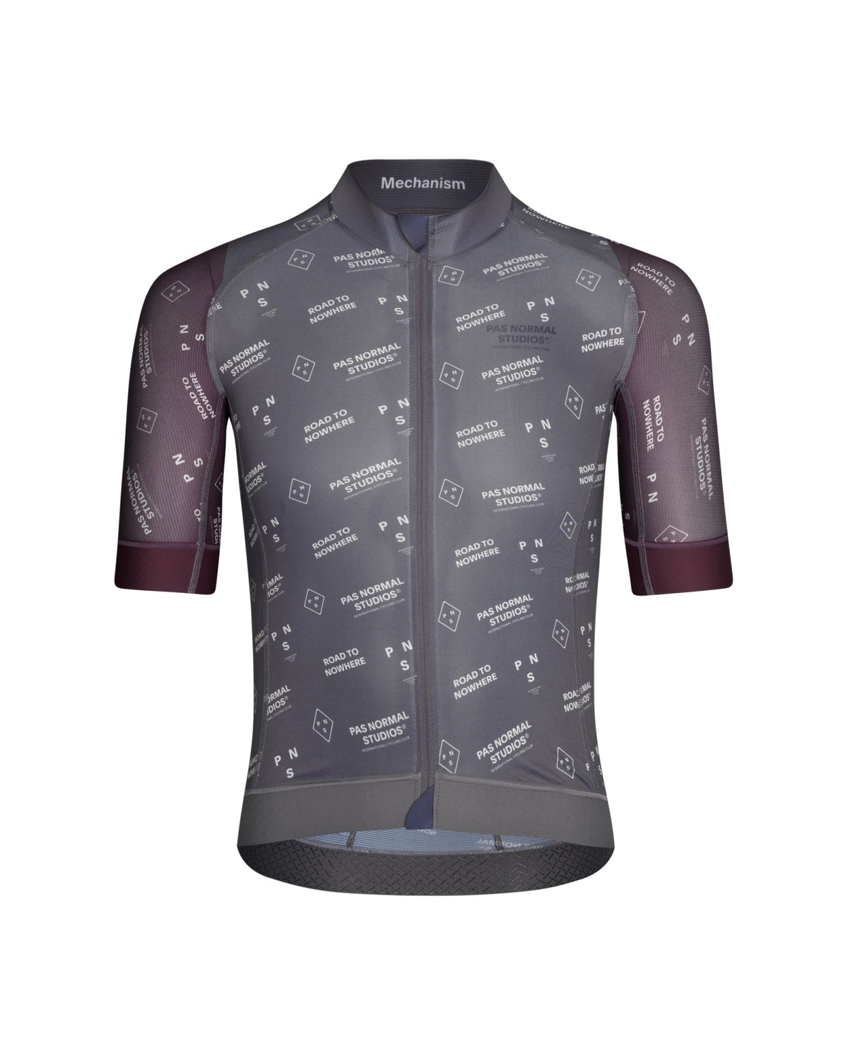 Maillot Corto Pas Normal Studios Mechanism en Grey Contrast, producto plano sobre fondo #Color_Grey Contrast