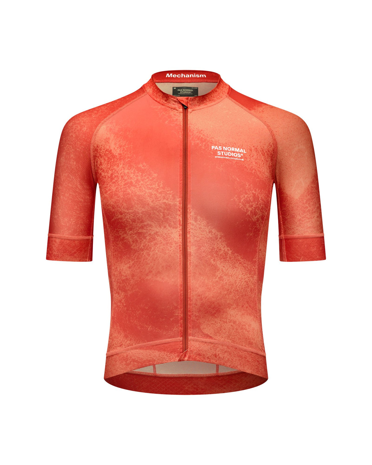 Maillot Corto Pas Normal Studios Mechanism en AOP Hibiscus Orange, producto plano sobre fondo #Color_AOP Hibiscus Orange