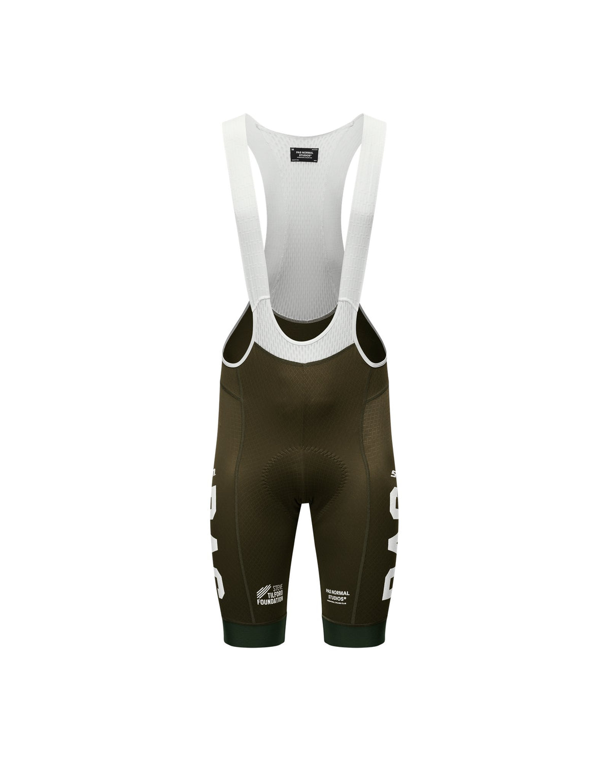 Culotte corto Pas Normal Studios STFR Mechanism en Dark Olive, vista frontal de estudio #Color_Dark Olive