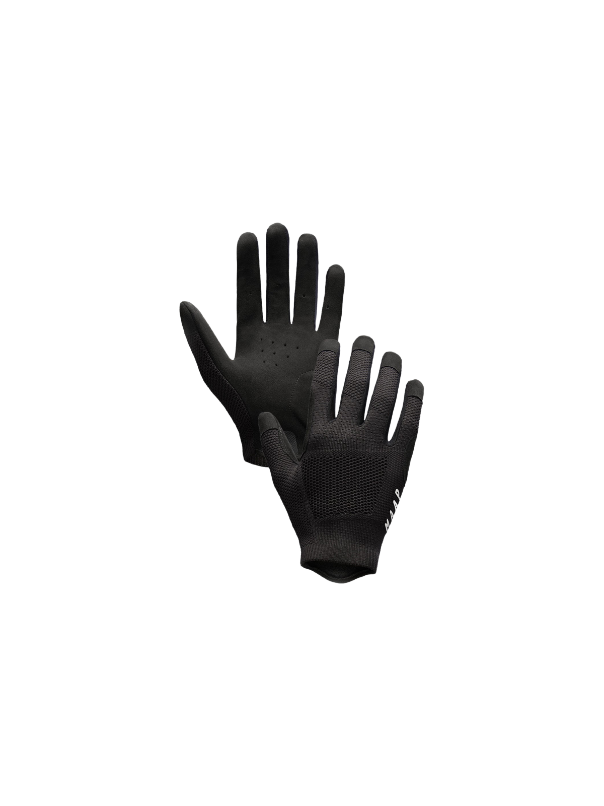 Guantes largos MAAP Alt Road Glove en Black, producto plano sobre fondo #Color_Black