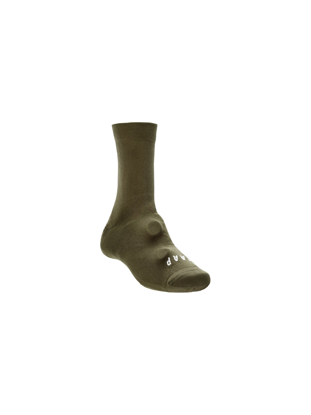 Cubrezapatillas MAAP Knitted Oversock en Olive, producto plano sobre fondo #Color_Olive
