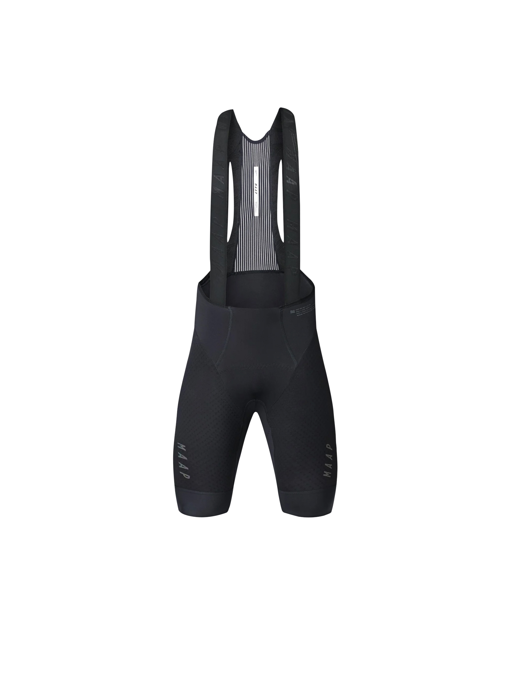 Culotte corto MAAP Pro Bib 2.0 en Black, producto plano sobre fondo #Color_Black