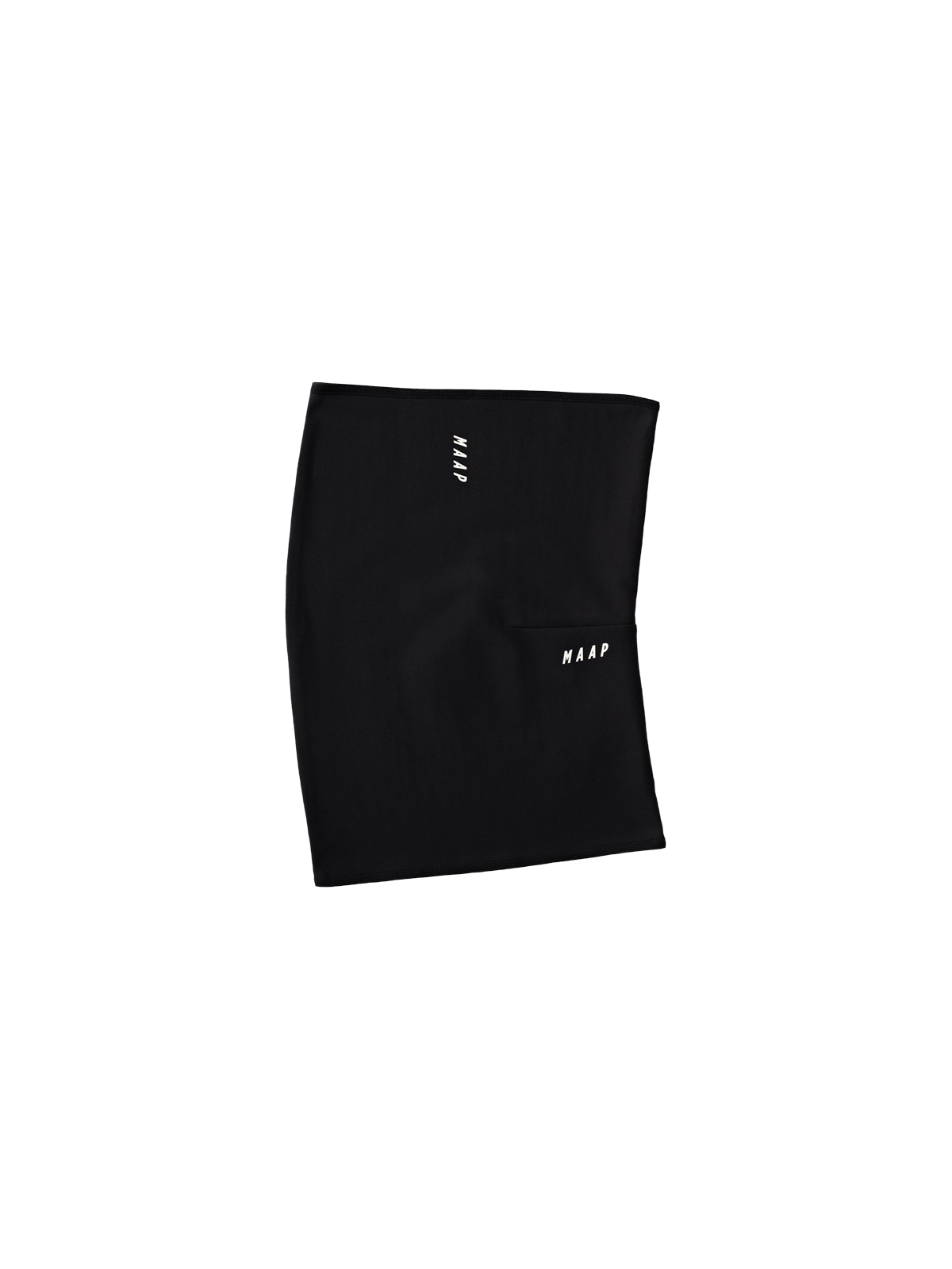 Braga de cuello MAAP Neck Warmer en Black, producto plano sobre fondo #Color_Black