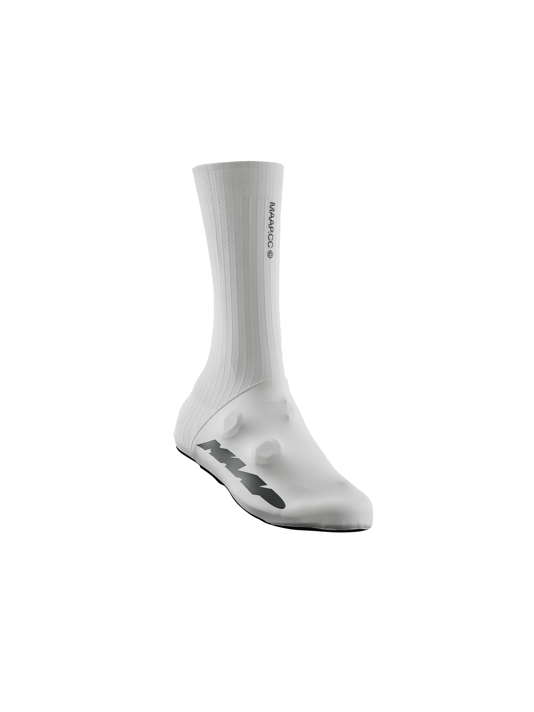 Cubrezapatillas MAAP Pro Aero Overshoe en White, producto plano sobre fondo #Color_White