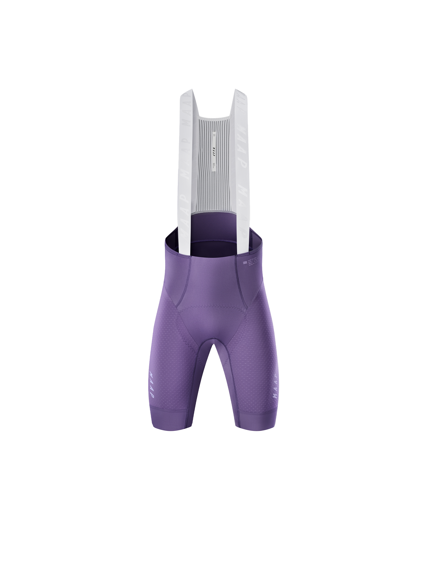 Culotte MAAP Pro Bib 2.0 en Iolite Purple, producto plano sobre fondo #Color_Iolite Purple