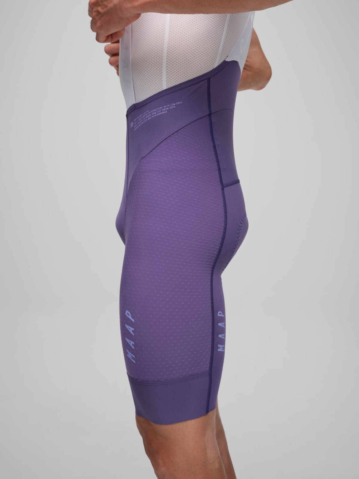 Culotte MAAP Pro Bib 2.0 en Iolite Purple, vista de detalle #Color_Iolite Purple