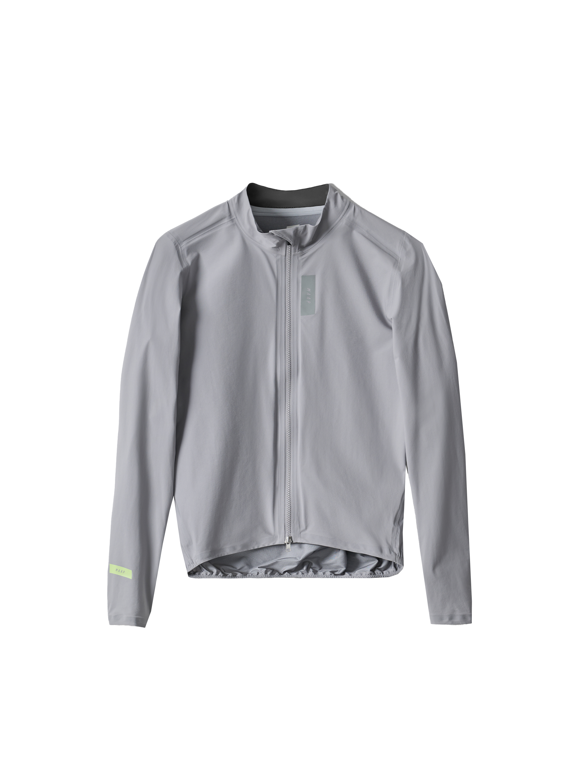 Chaqueta MAAP Atmos Jacket en Alloy, producto plano sobre fondo #Color_Alloy