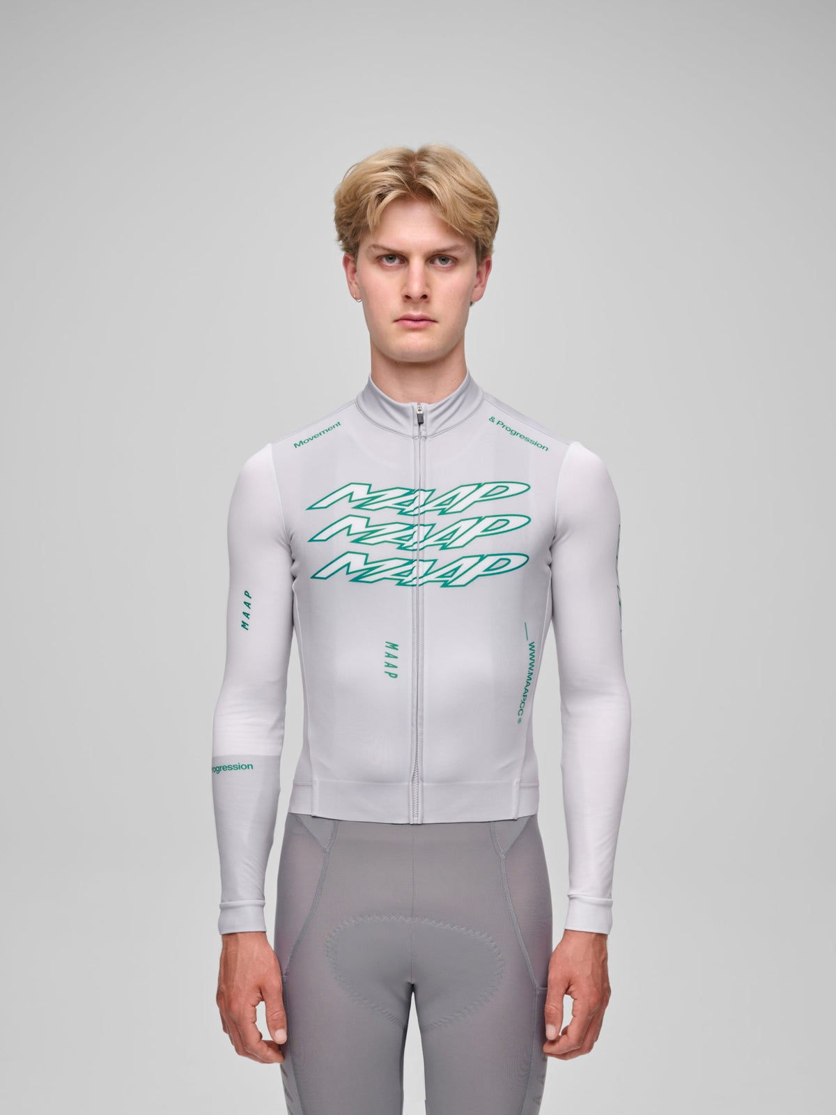 Maillot térmico MAAP Pulse Thermal LS Jersey en Flint, imagen principal #Color_Flint