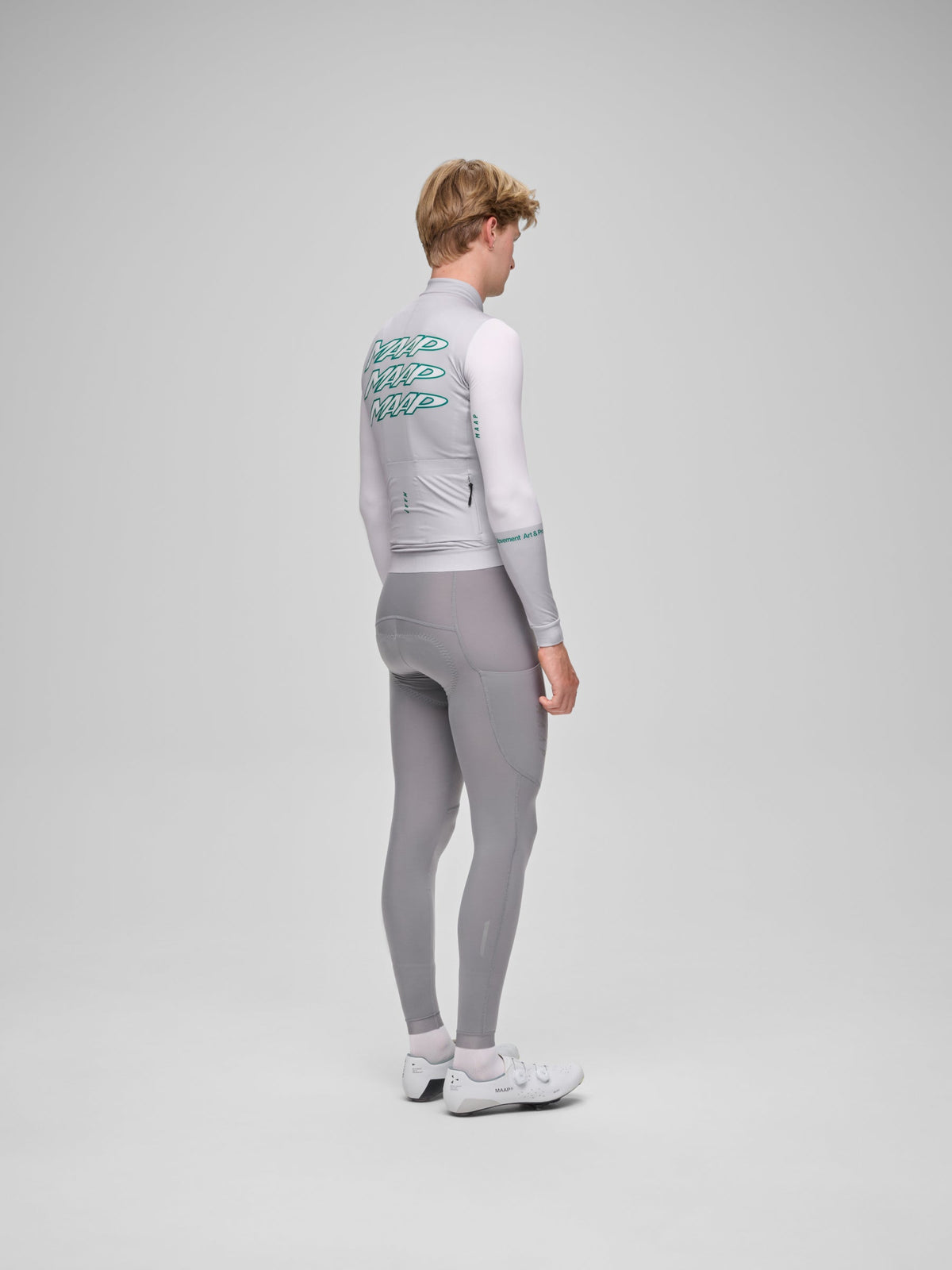 Maillot térmico MAAP Pulse Thermal LS Jersey en Flint, vista trasera #Color_Flint