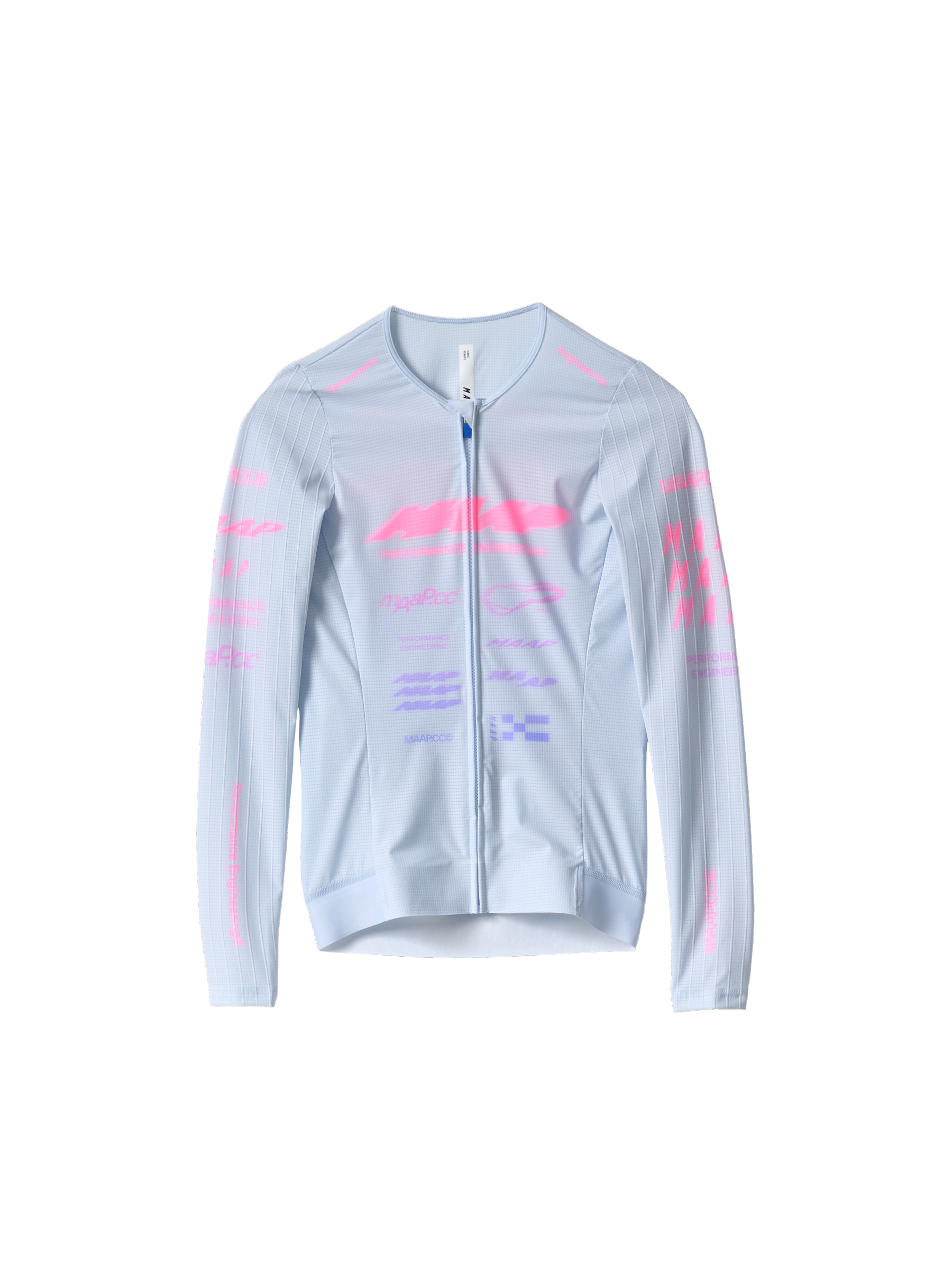 Maillot de mujer MAAP Beta Pro Aero LS Jersey en Xenon Purple, producto plano sobre fondo #Color_Xenon Purple