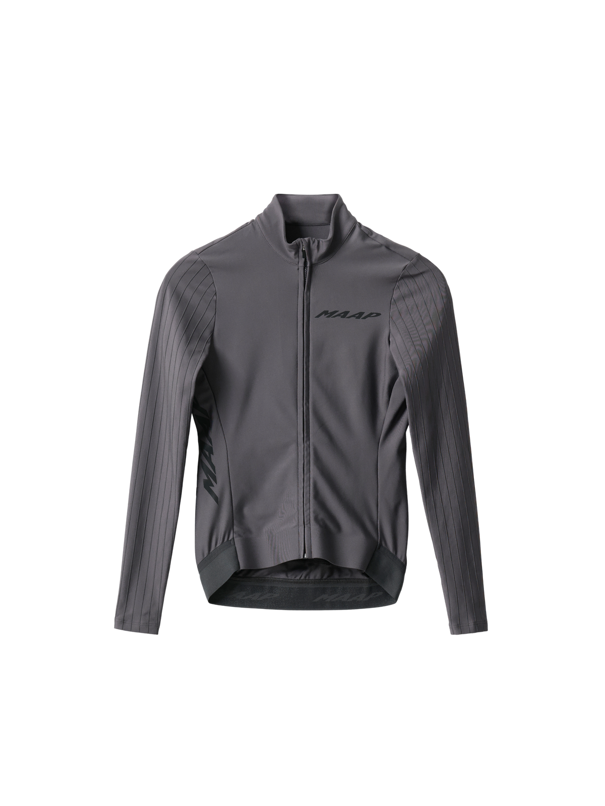 Maillot de mujer MAAP Pro Aero Thermal LS Jersey en Meteorite, producto plano sobre fondo #Color_Meteorite