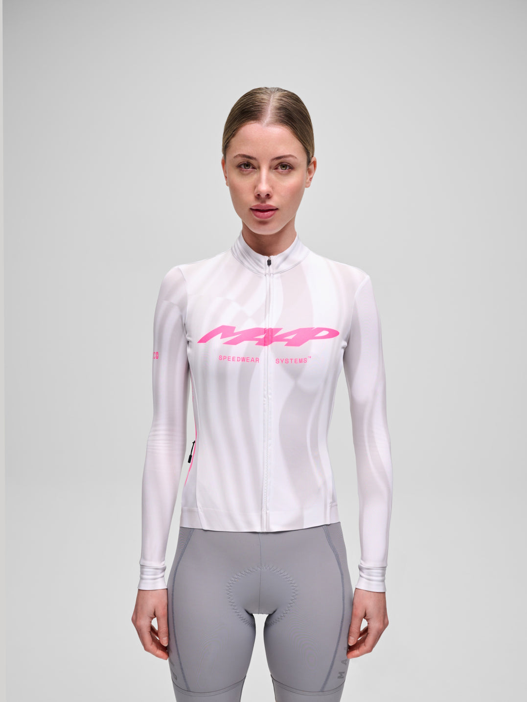 Maillot Largo Mujer Maap Halo Team Thermal Static Grey frontal #Color_Halo Static Grey