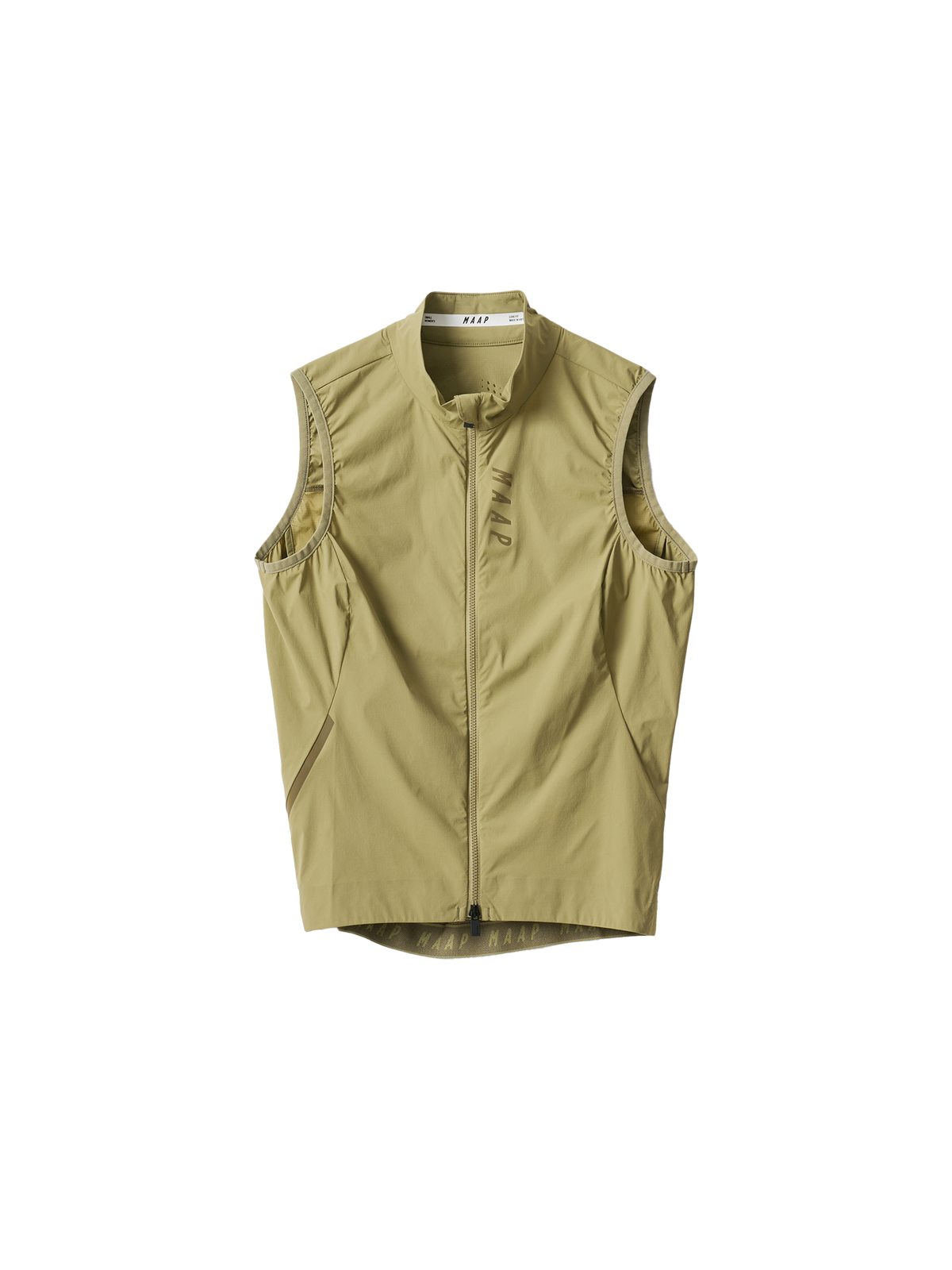 Chaleco MAAP Women's Flow Vest en Dark Ore, producto plano sobre fondo #Color_Dark Ore