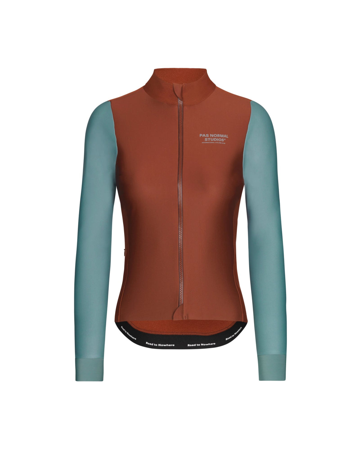 Maillot Mujer Pas Normal Studios Mechanism Thermal en Mahogany / Dusty Teal, vista frontal #Color_Mahogany / Dusty Teal