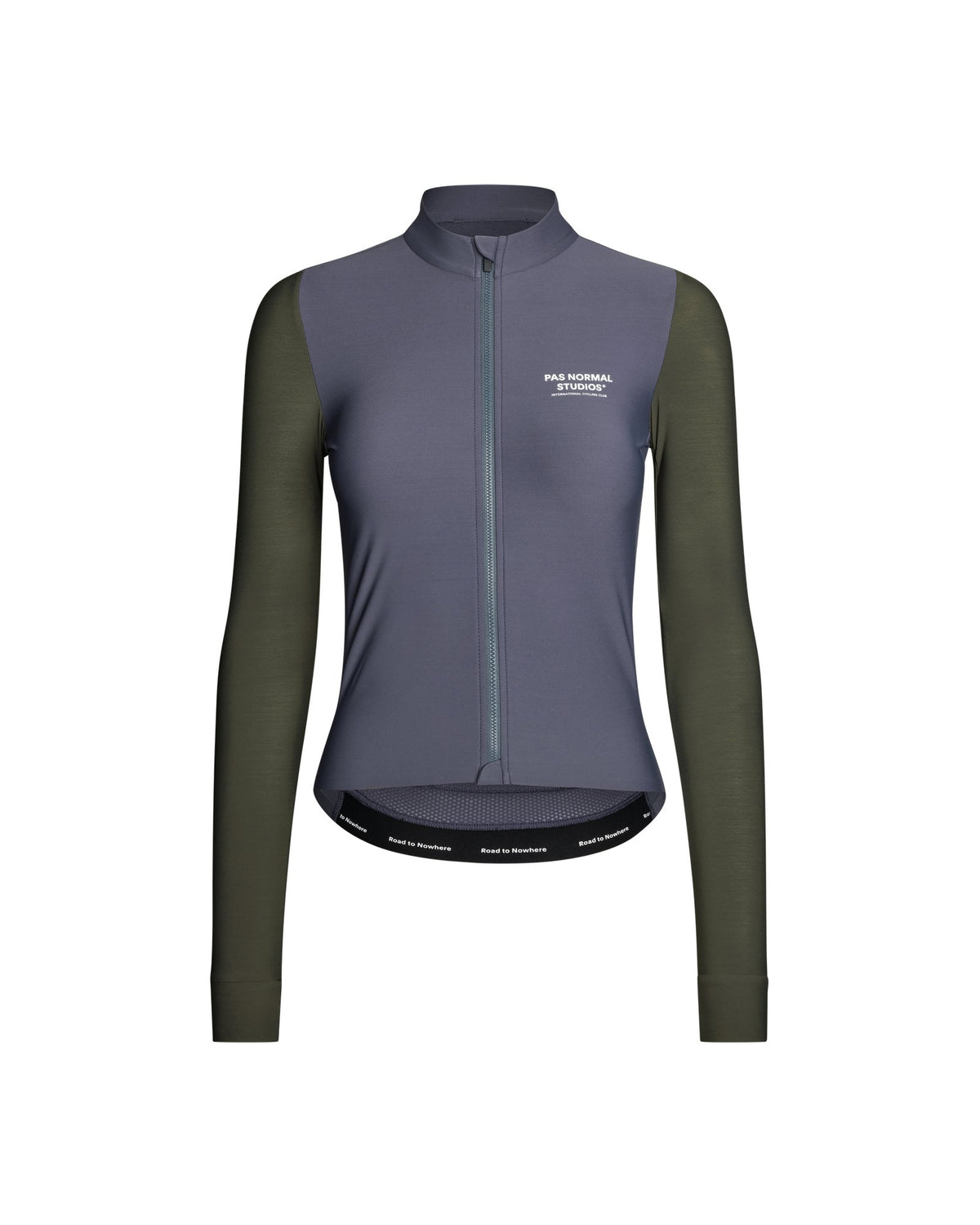 Maillot Largo Mujer Pas Normal Studios Mechanism en Steel / Dark Olive, vista frontal #Color_Steel / Dark Olive