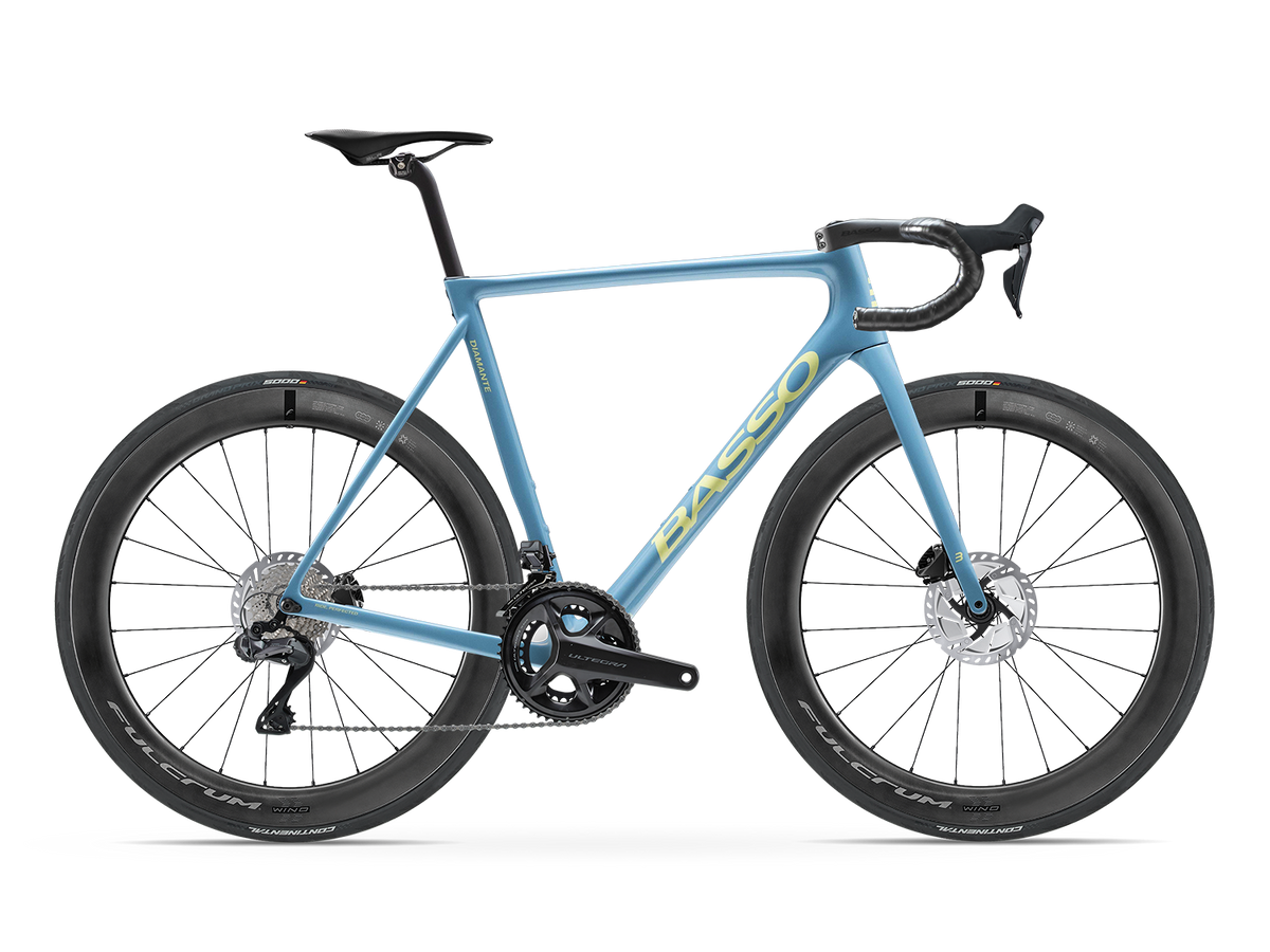 Bicicleta Basso Diamante Ultegra 8170 Di2 Pacific Lime con ruedas Fulcrum Wind 57 — render corregido
