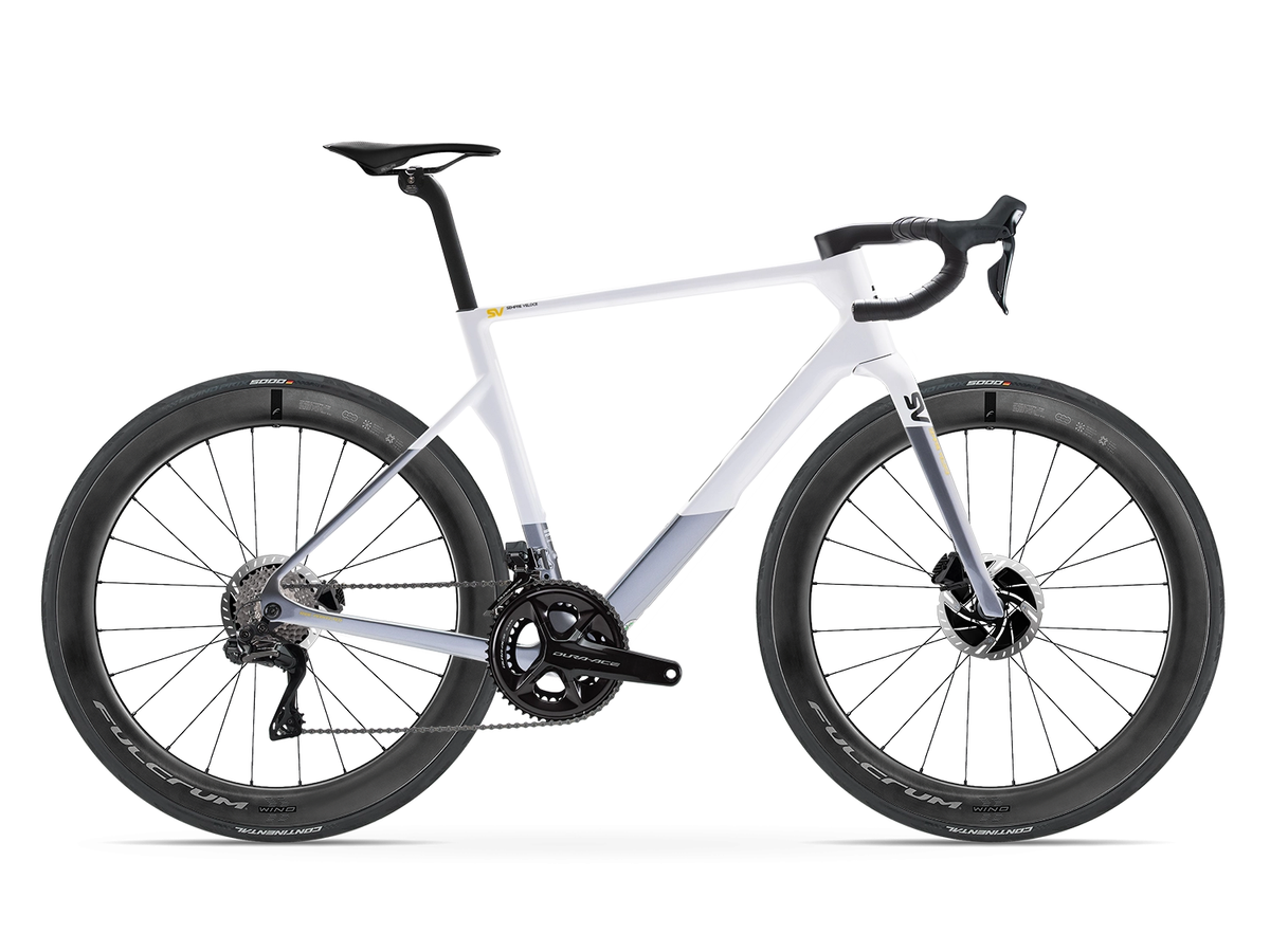 Bicicleta Basso SV Shimano Dura-Ace Di2 con ruedas Fulcrum Wind 57 — color Élan White