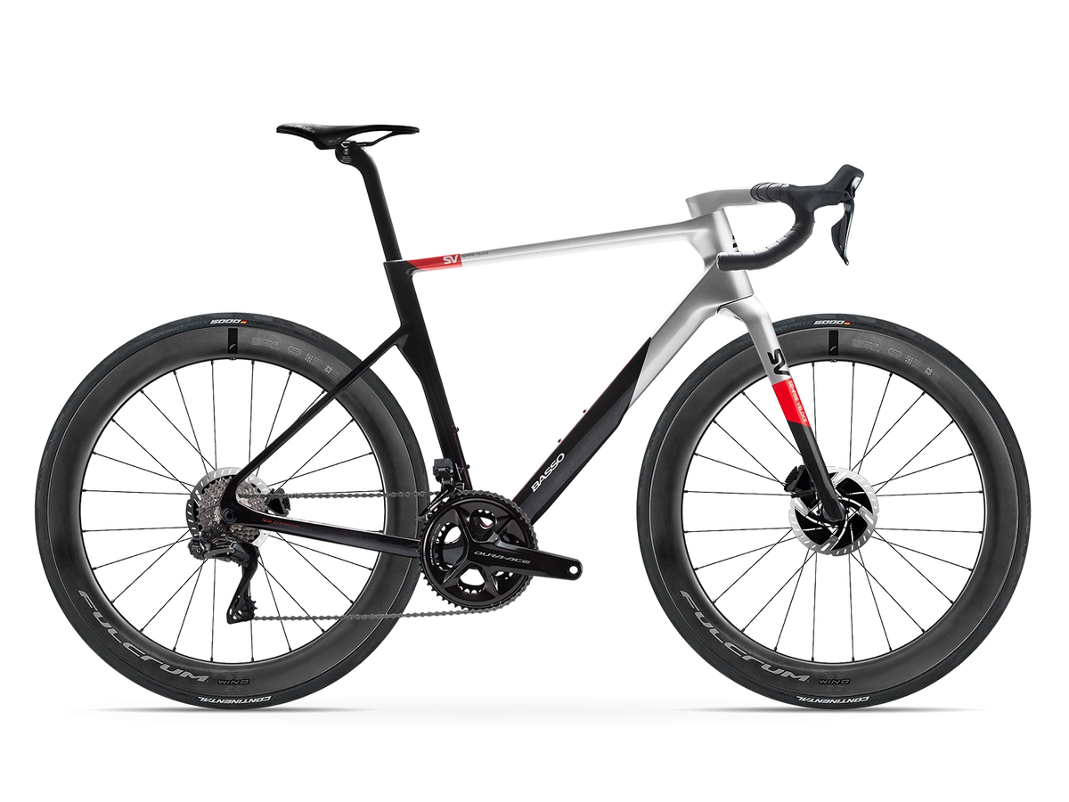 Bicicleta Basso SV Shimano Dura-Ace Di2 con ruedas Fulcrum Wind 57 — color Rosso Vivo