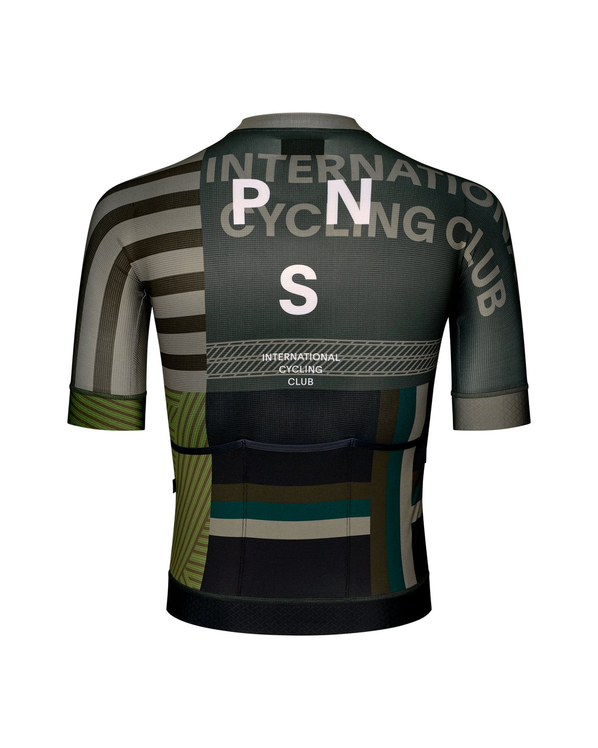 Maillot Corto Pas Normal Studios Mechanism en AOP International Earth, producto plano por detrás #Color_AOP International Earth