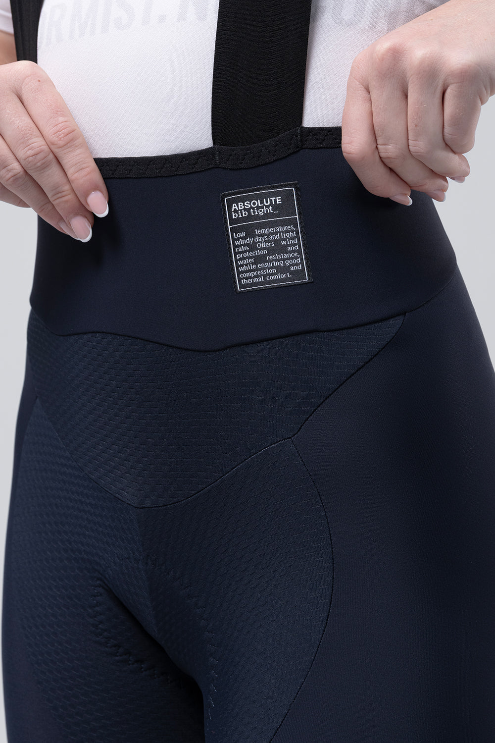 Culotte Largo Mujer Gobik Absolute 7.0 en Ultrablue, detalle de la cintura y la badana #Color_Ultrablue