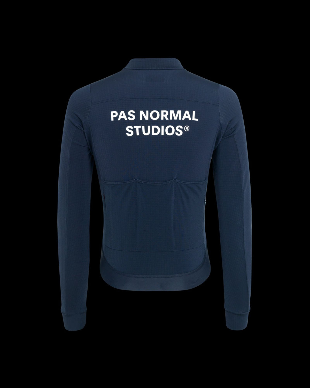 Maillot Largo Pas Normal Studios Essential en Navy, producto plano, vista trasera sobre fondo #Color_Navy