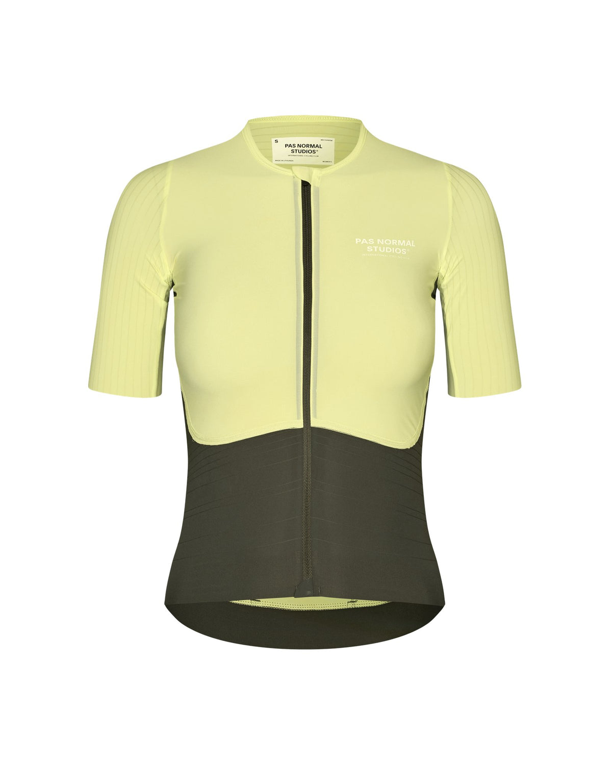 Maillot Mujer Pas Normal Studios Mechanism Pro en Wasabi Green / Dark Olive, vista frontal #Color_Wasabi Green / Dark Olive