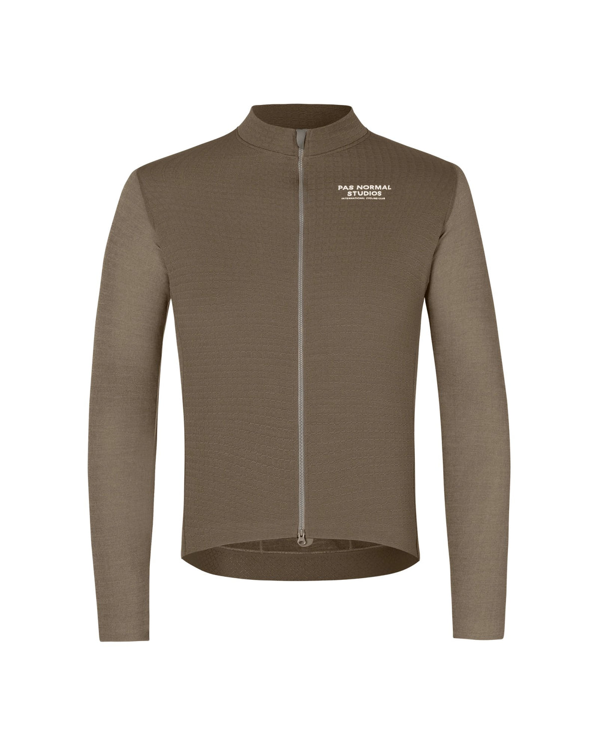 Maillot Largo Pas Normal Studios Escapism Wool en Dark Stone, producto plano sobre fondo #Color_Dark Stone