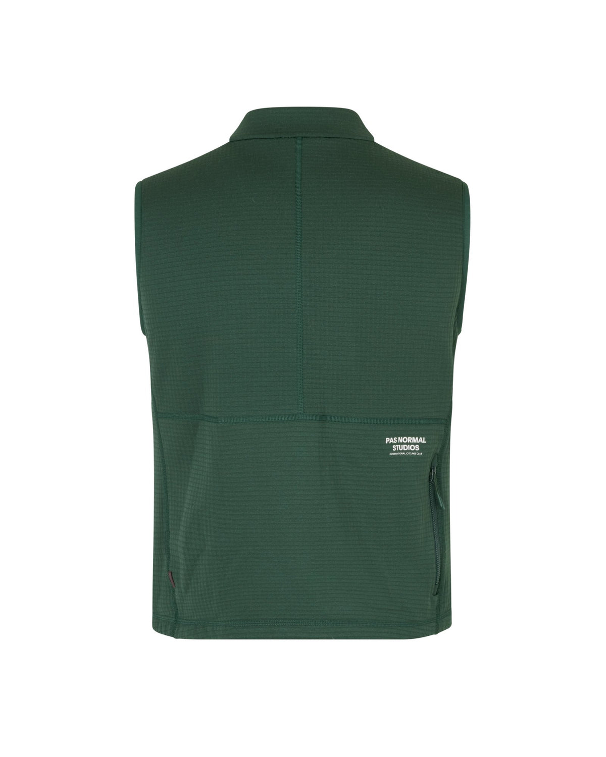 Chaleco de forro polar Pas Normal Studios Escapism Performance Fleece en Petroleum, vista trasera #Color_Petroleum