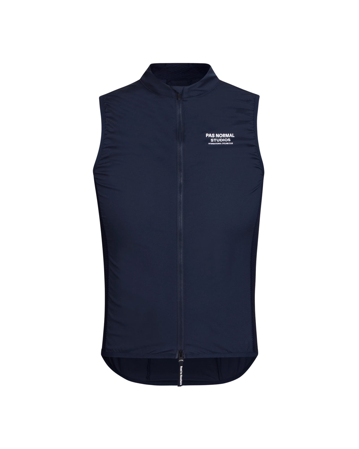 Chaleco Pas Normal Studios Mechanism Stow Away en Navy, vista frontal #Color_Navy