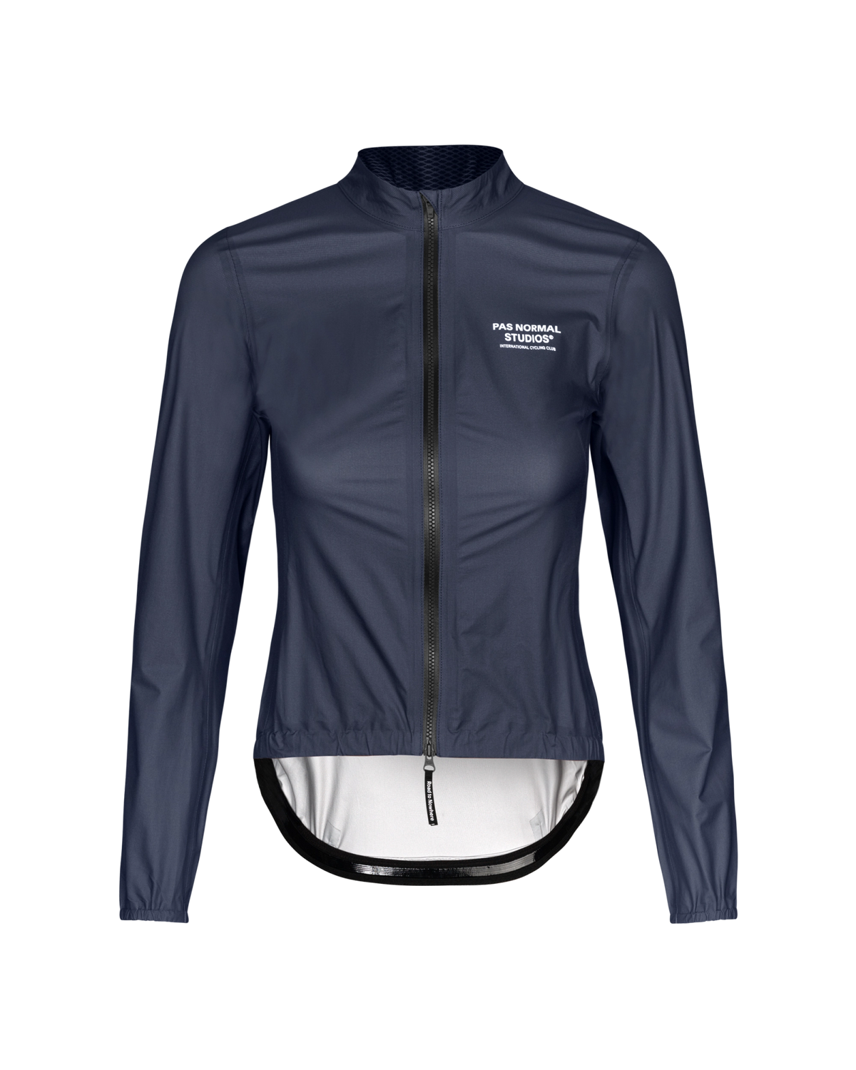 Chaqueta Mujer Pas Normal Studios Mechanism Pertex Rain, vista frontal, color Navy #Color_Navy