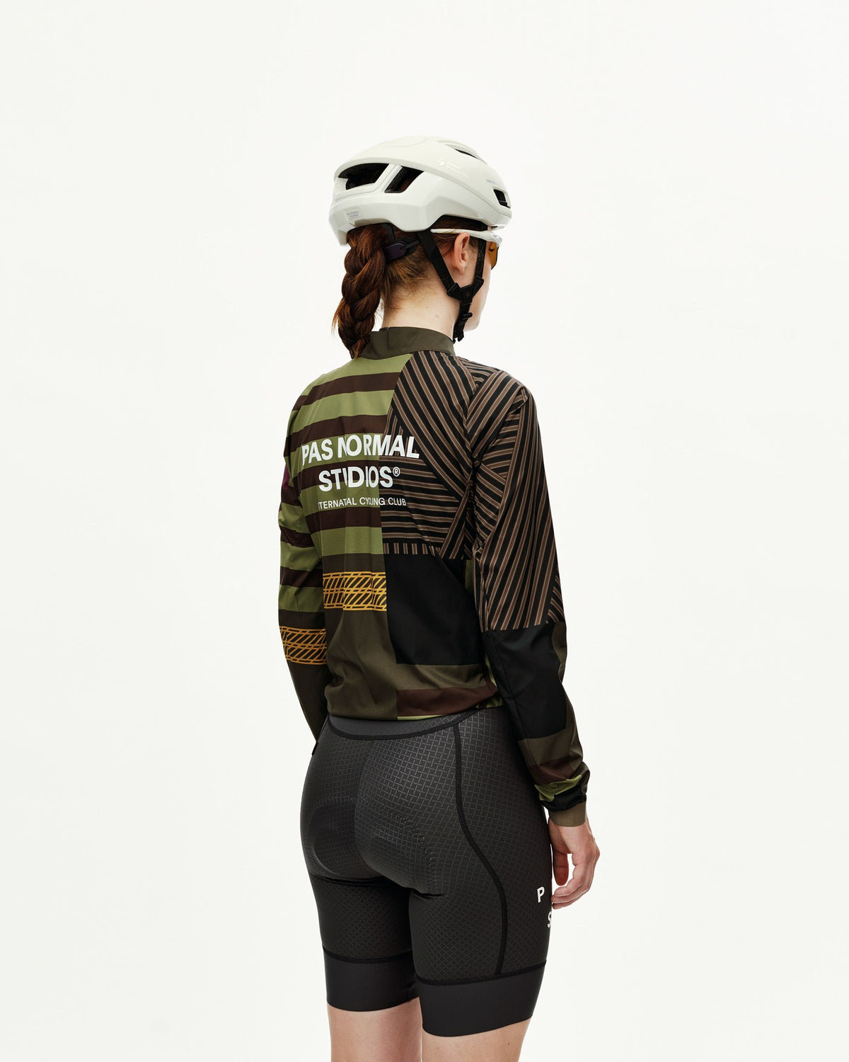 Chaqueta Mujer Pas Normal Studios Mechanism Stow Away, detalle técnico, color AOP International Green #Color_AOP International Green