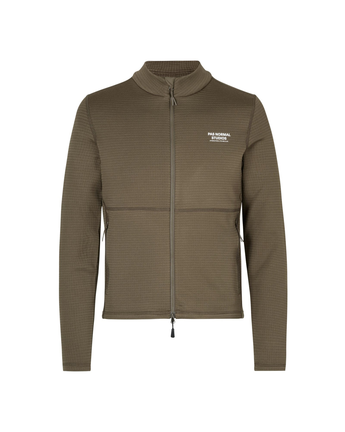 Chaqueta de forro polar Pas Normal Studios Escapism Performance Fleece en Dark Stone, vista frontal #Color_Dark Stone
