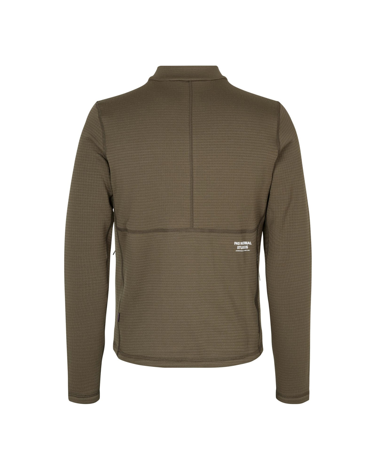Chaqueta de forro polar Pas Normal Studios Escapism Performance Fleece en Dark Stone, vista trasera #Color_Dark Stone