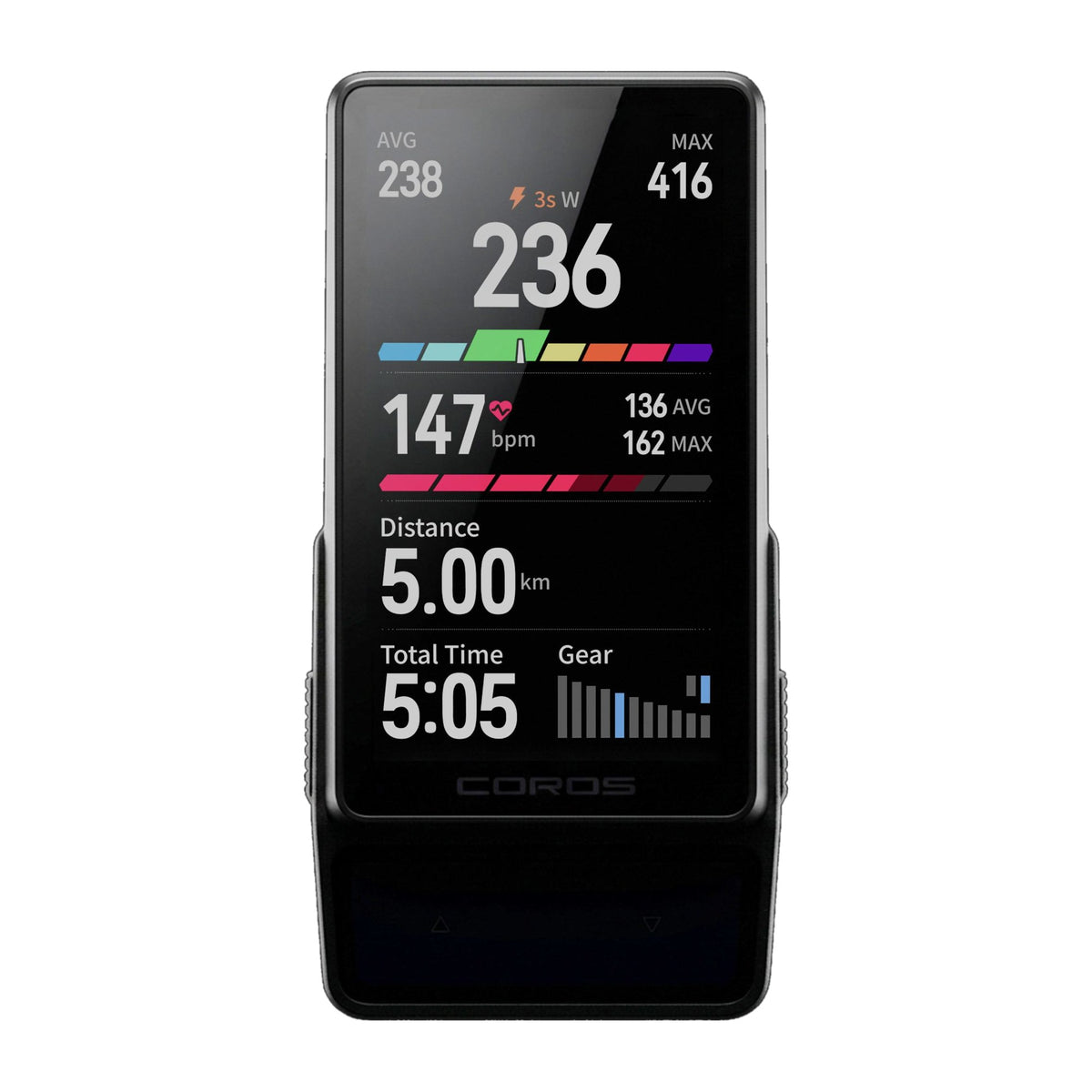 COROS DURA 2 Solar con pantalla de datos de entrenamiento: potencia, pulso, distancia y tiempo