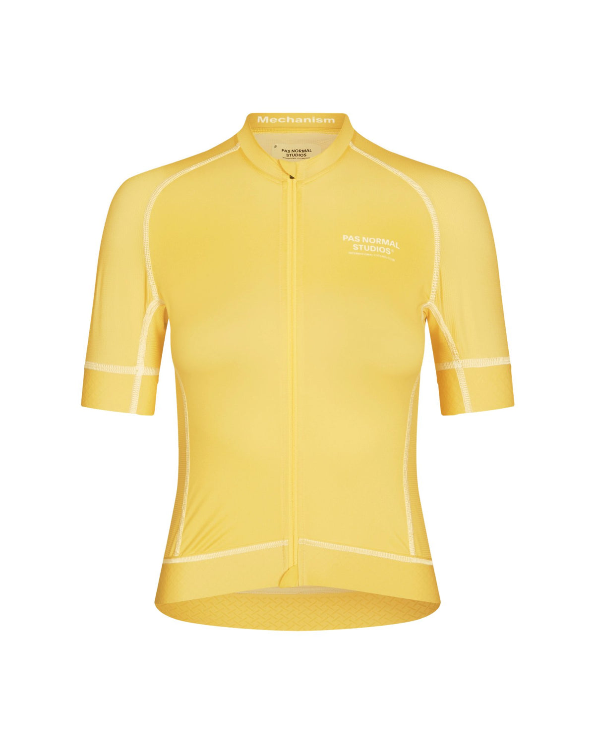 Maillot Corto Mujer Pas Normal Studios Mechanism en Dusty Yellow, bodegón frontal #Color_Dusty Yellow