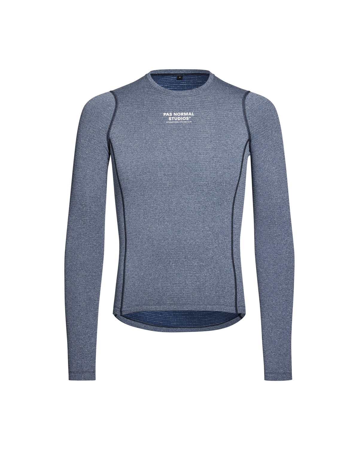 Navy thermal long sleeve base layer, front view with white chest logo #Color_Navy