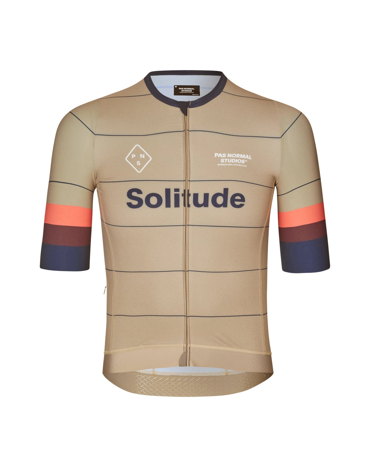 Maillot corto Pas Normal Studios Solitude Late Drop en Beige, vista frontal #Color_Beige